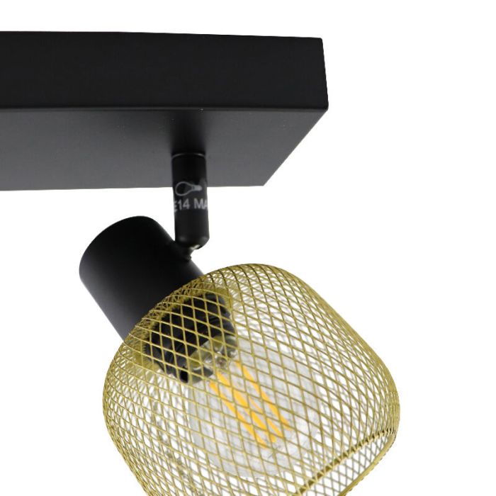 Gouden plafondspot Emado, aluminium, industrieel, 2L