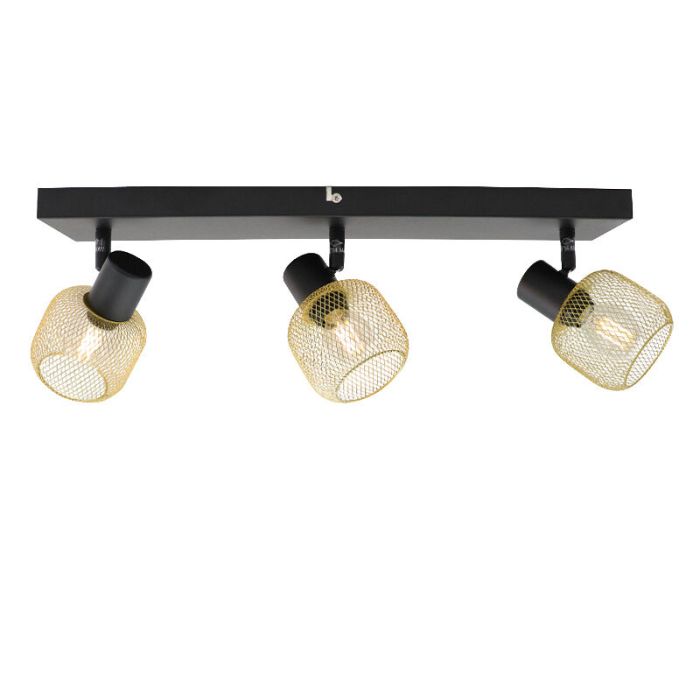 Gouden plafondspot Emado, aluminium, industrieel, 3L