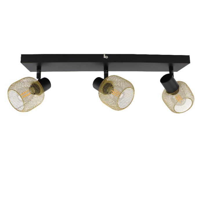 Gouden plafondspot Emado, aluminium, industrieel, 3L