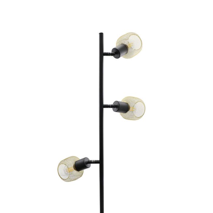 Gouden vloerlamp Emado, aluminium, industrieel, 3L