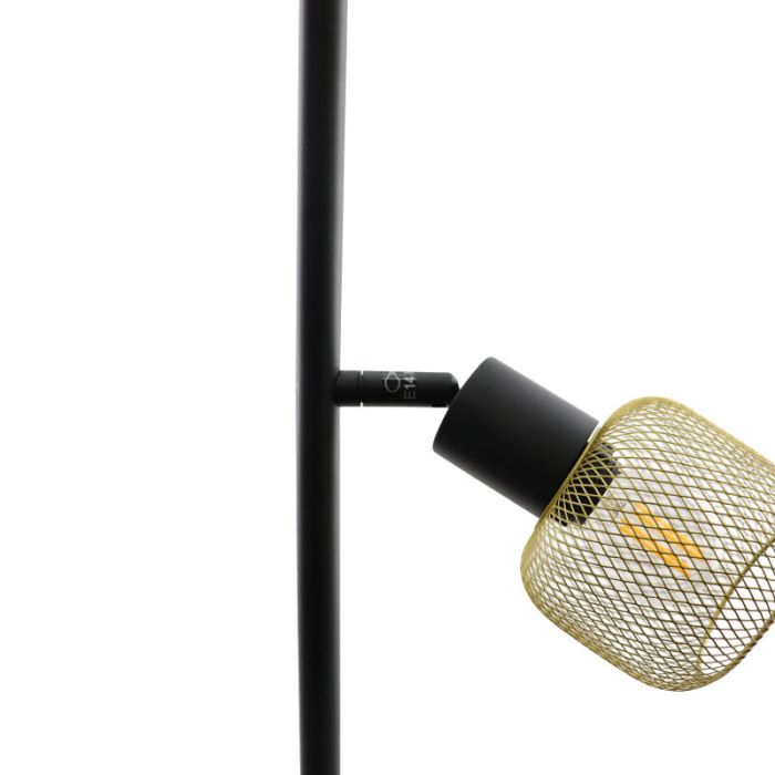 Gouden vloerlamp Emado, aluminium, industrieel, 3L