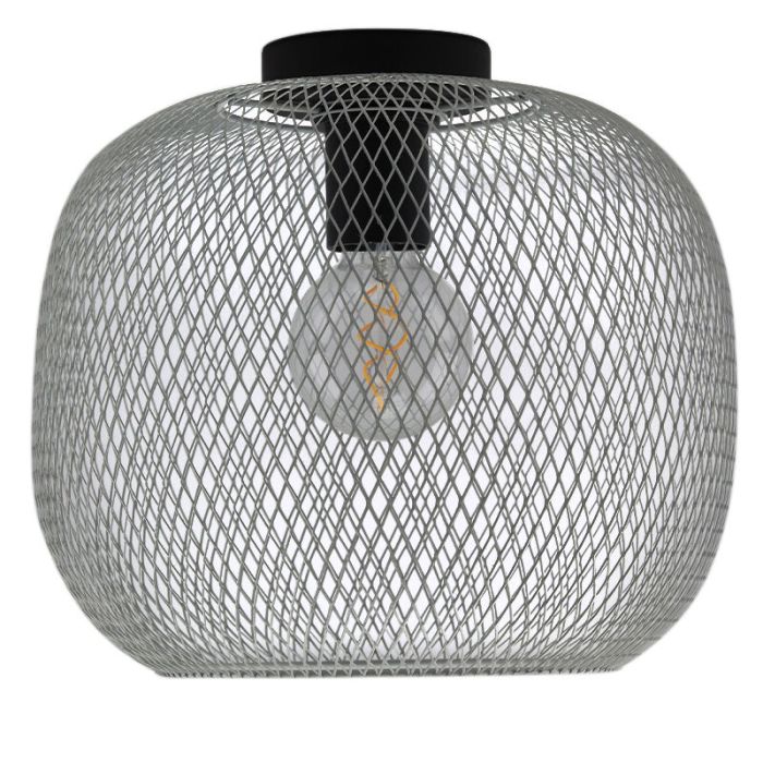 Grijze plafondlamp Emado, metaal, industrieel