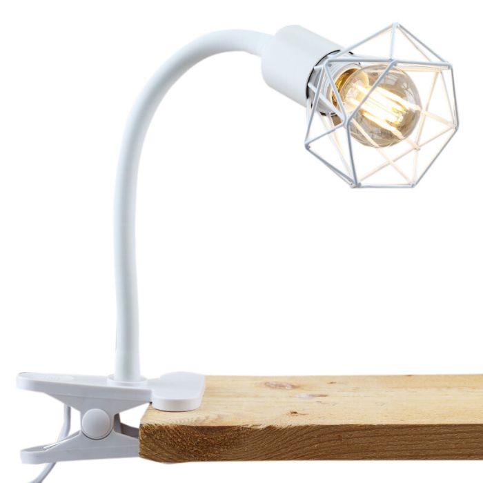 Witte klemspot Jaylano, metaal, industrieel
