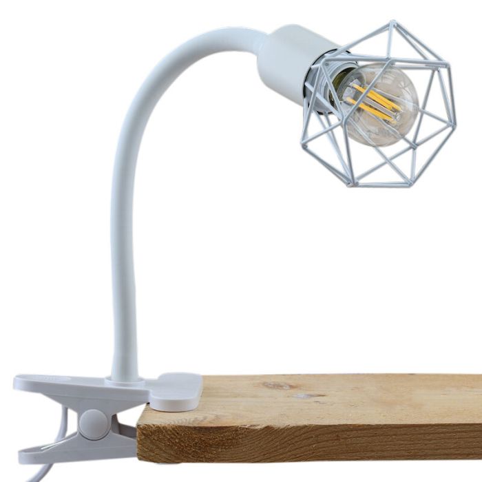 Witte klemspot Jaylano, metaal, industrieel