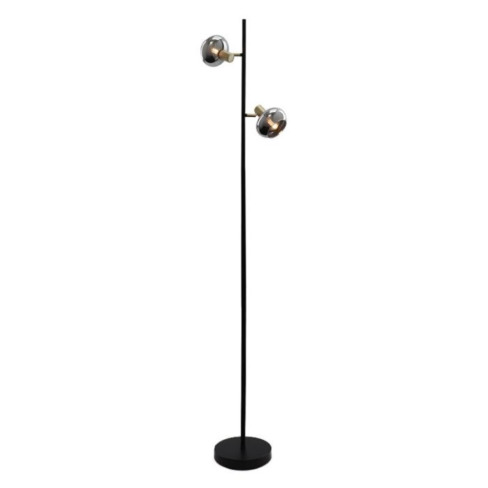 Design vloerlamp Skip, zwart, glas