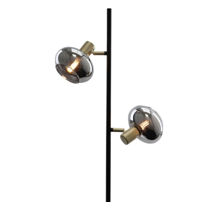 Design vloerlamp Skip, zwart, glas