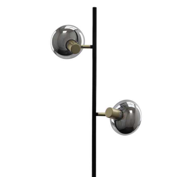 Design vloerlamp Skip, zwart, glas