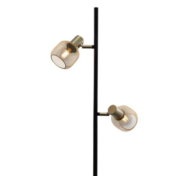 Industriële vloerlamp Emado, goud, metaal
