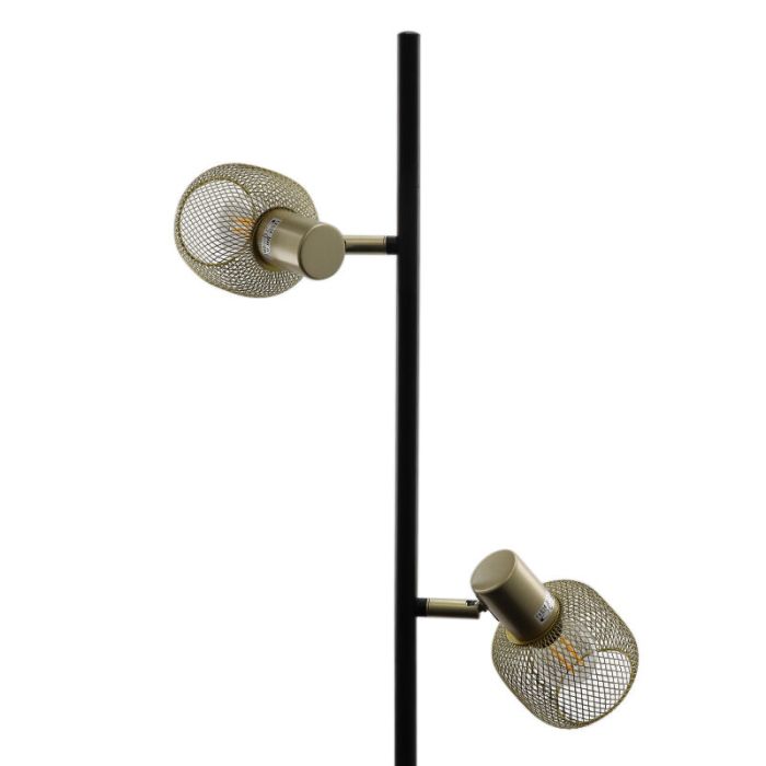 Industriële vloerlamp Emado, goud, metaal