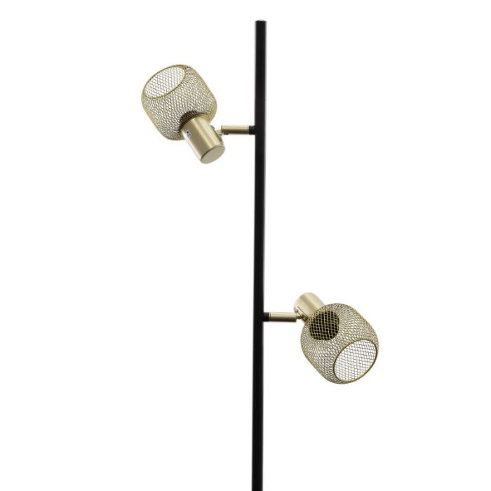 Industriële vloerlamp Emado, goud, metaal