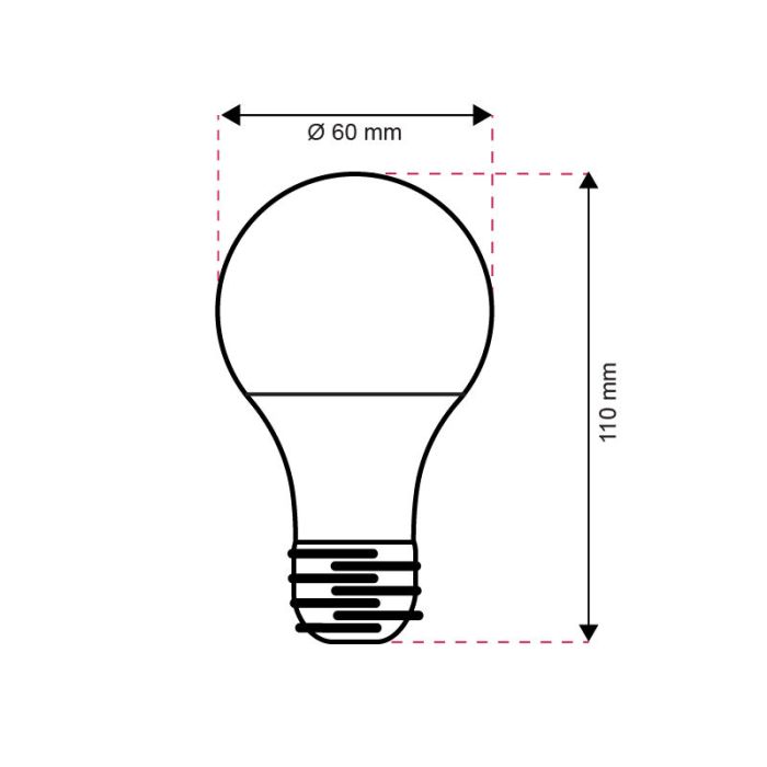 Dimbare Eymen E27 LED lamp, 5.5W, 6500k