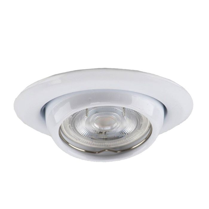 Witte inbouwspot Ando, kantelbaar