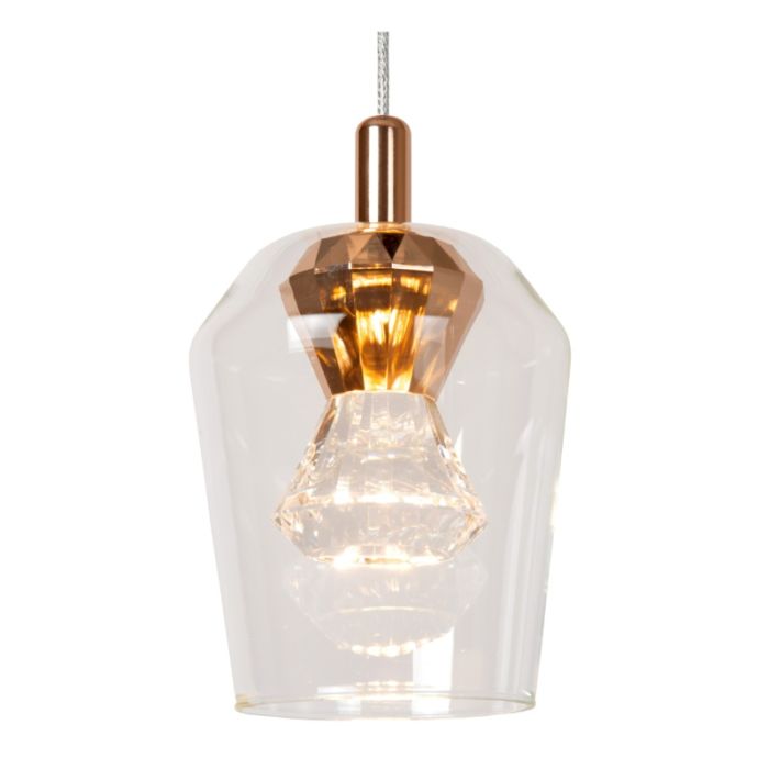 Transparante hanglamp modern, Berliane, 4W, 2700K LED