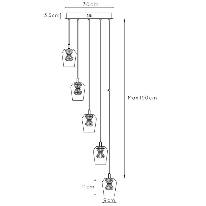 Transparante hanglamp modern, Berliane, 4W, 2700K LED