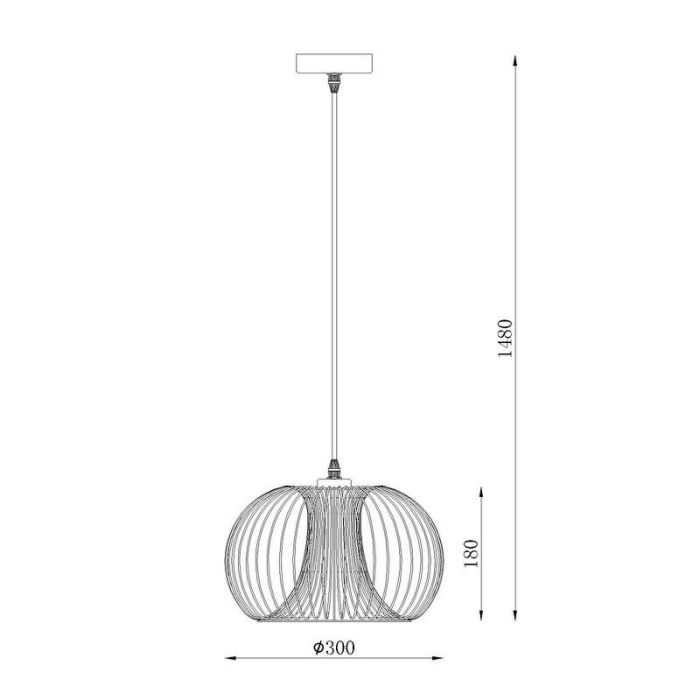 Zwarte Vinti hanglamp, modern