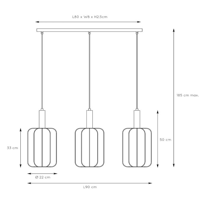 Zwarte hanglamp modern, Corina