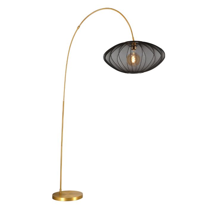 Zwarte vloerlamp modern, Corina, met schakelaar