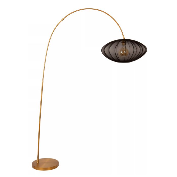 Zwarte vloerlamp modern, Corina, met schakelaar