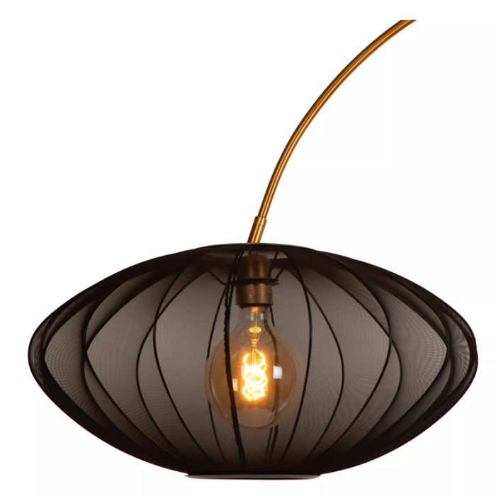 Zwarte vloerlamp modern, Corina, met schakelaar