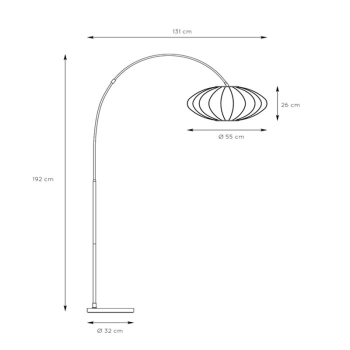 Zwarte vloerlamp modern, Corina, met schakelaar