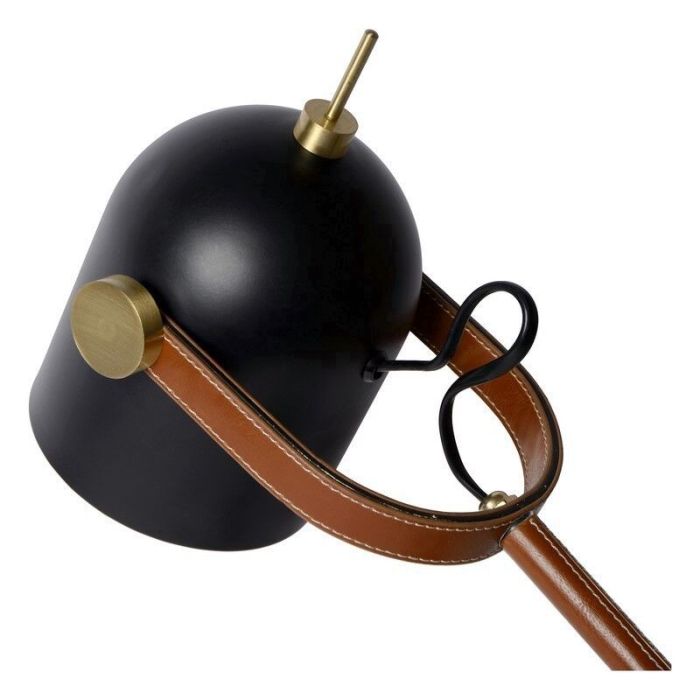 Retro bureaulamp Waylon, Zwart en Bruin