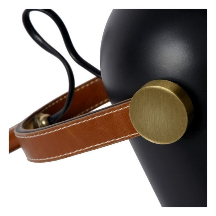 Retro bureaulamp Waylon, Zwart en Bruin