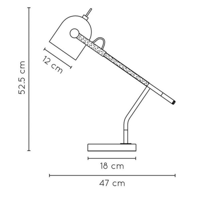 Retro bureaulamp Waylon, Zwart en Bruin