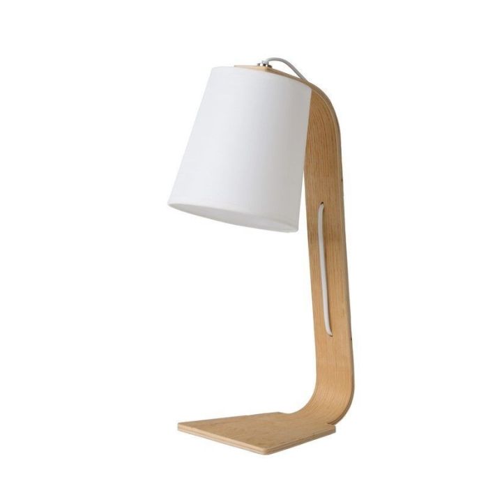 Nordic tafellamp modern - Hout/stof