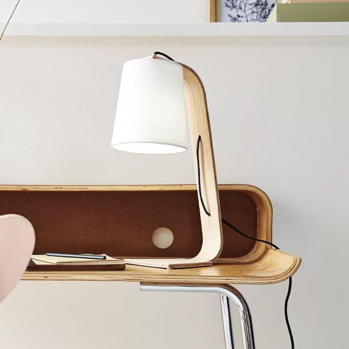 Nordic tafellamp modern - Hout/stof