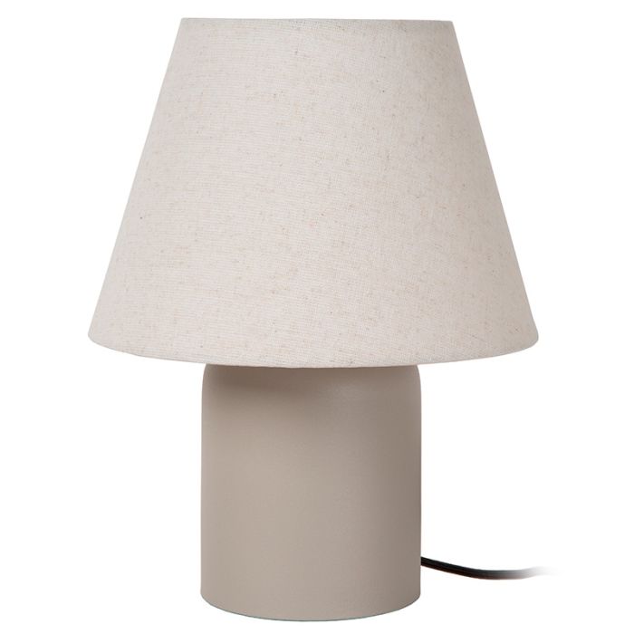 Keramische tafellamp beige, Macia, met schakelaar