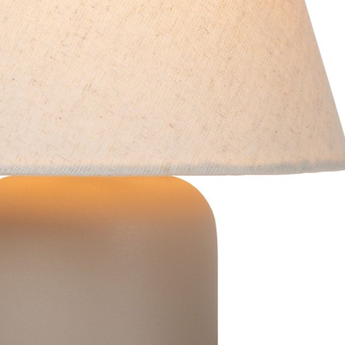 Keramische tafellamp beige, Macia, met schakelaar