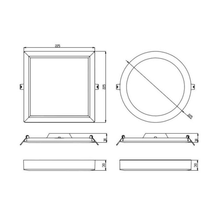 Witte plafonnière modern, Tendo, 18W, 3000K LED