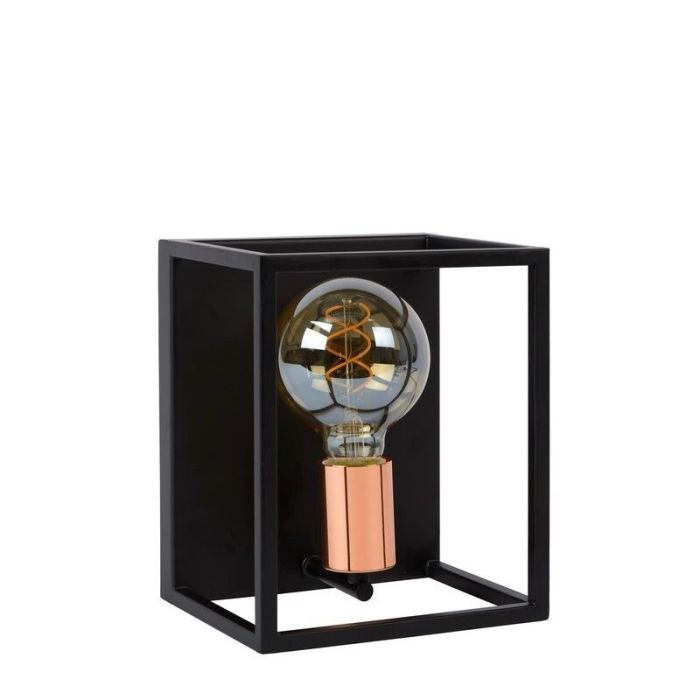 Moderne wandlamp Arthur, Zwart en Koper