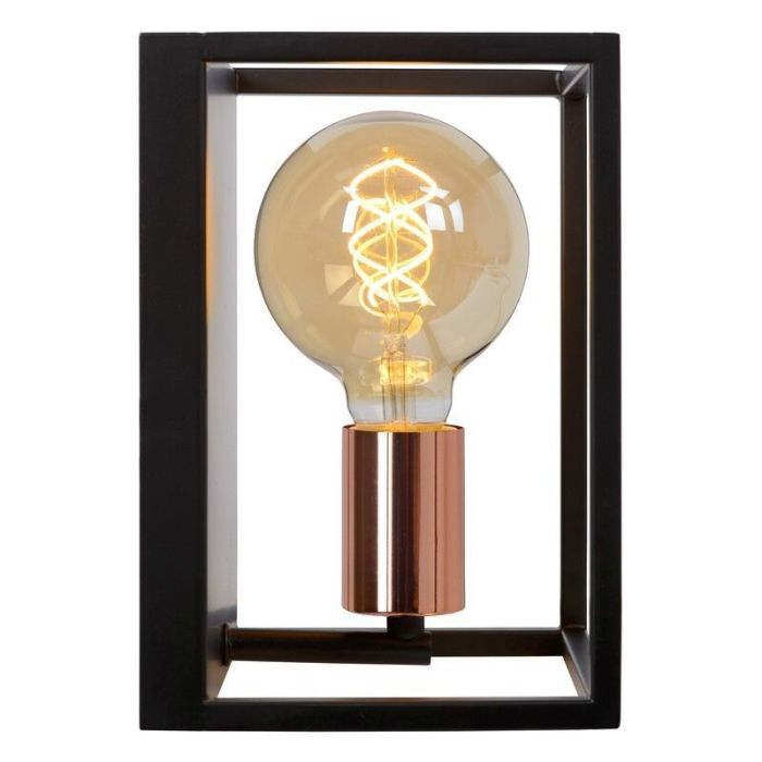 Moderne wandlamp Arthur, Zwart en Koper