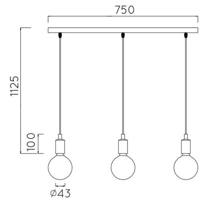 Zwarte hanglamp Fix, Siliconen