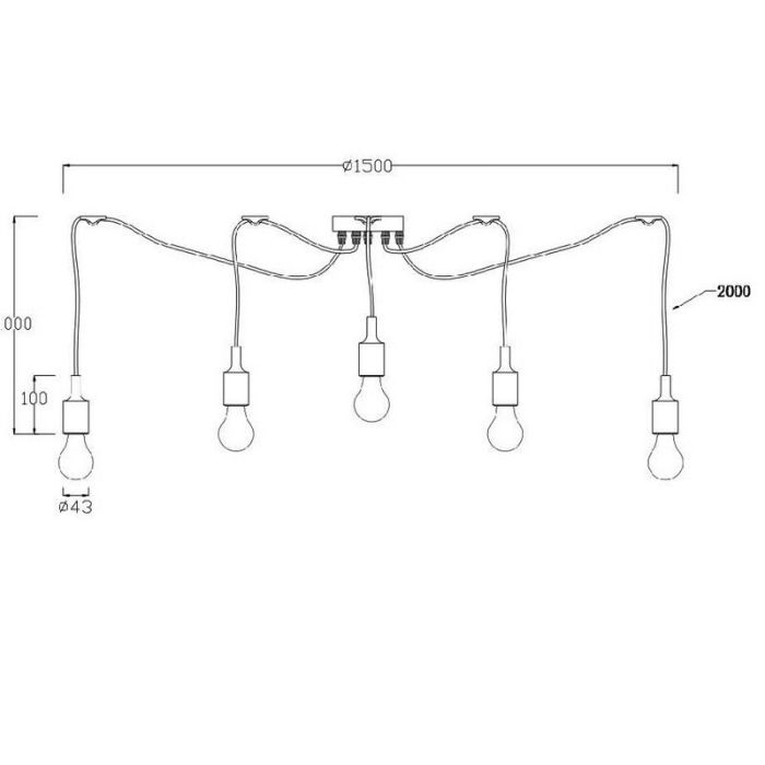 Zwarte hanglamp Fix, Siliconen