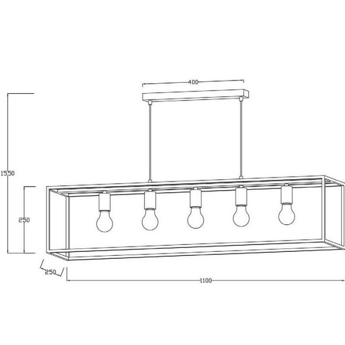 Zwarte hanglamp Arthur, Metaal