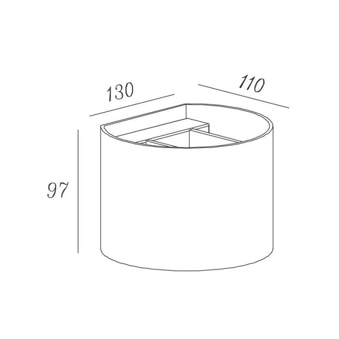 Witte wandlamp Xio, Aluminium