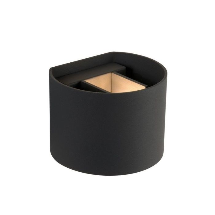 Grijze wandlamp Xio, Aluminium
