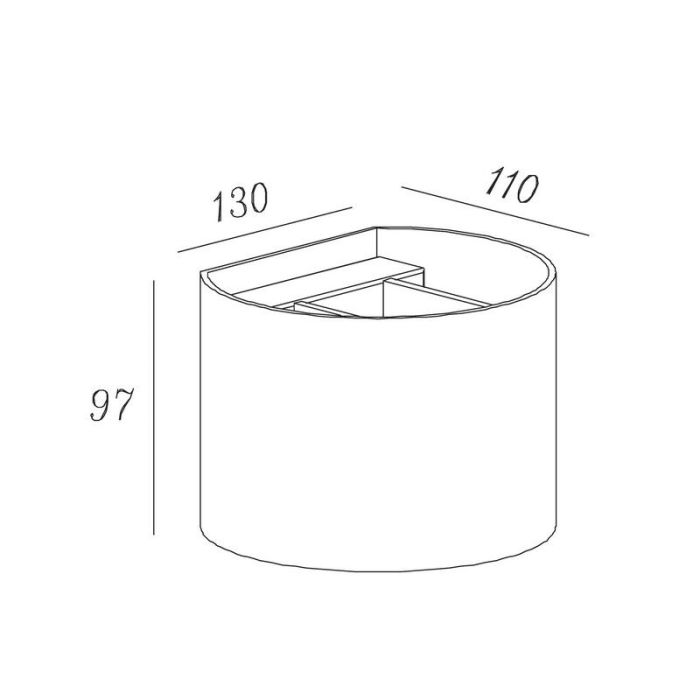 Grijze wandlamp Xio, Aluminium