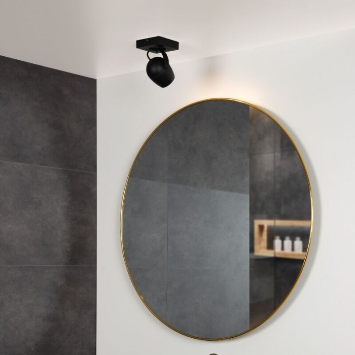 Zwarte badkamer plafondspot modern, Preston, IP44