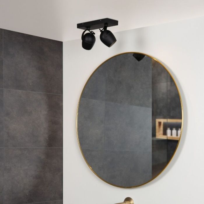 Zwarte badkamer plafondspot modern, Preston, IP44