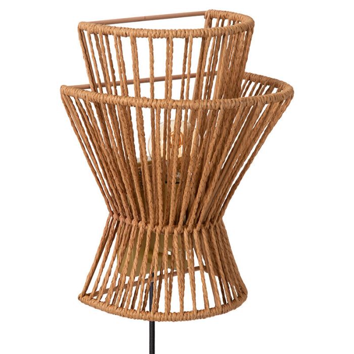 Rotan wandlamp bruin, Tasman, met schakelaar