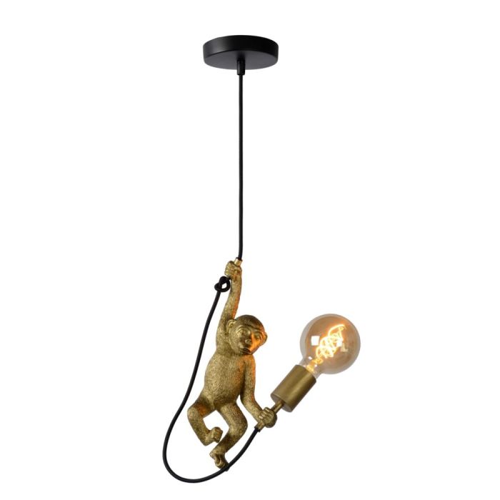 Zwarte hanglamp Extravaganza Chimp, kunststof
