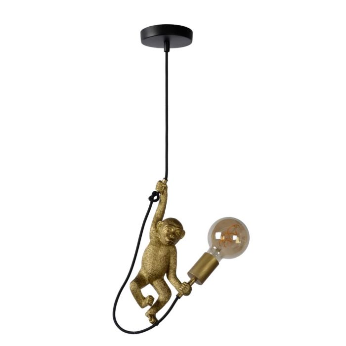 Zwarte hanglamp Extravaganza Chimp, kunststof