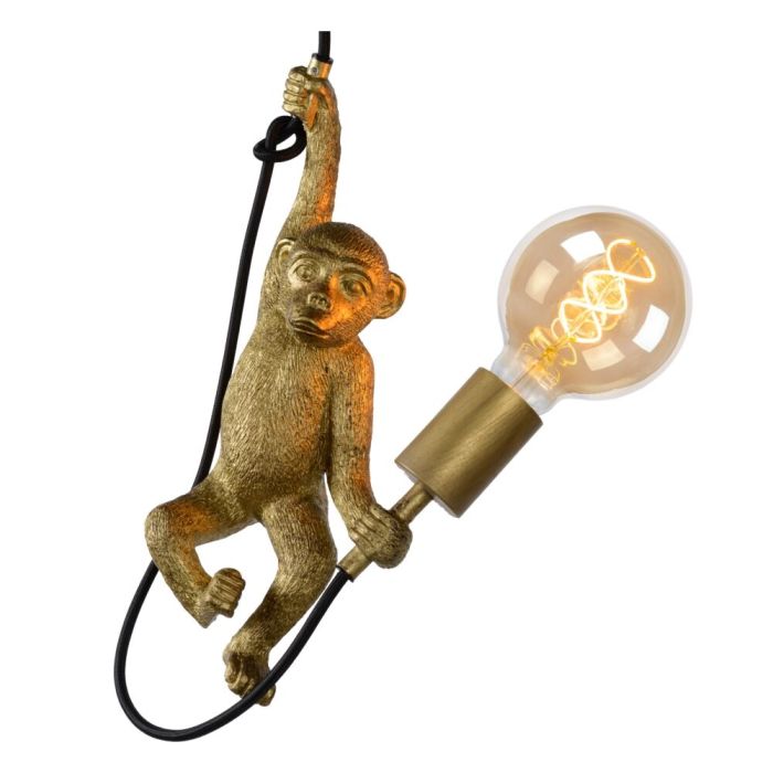 Zwarte hanglamp Extravaganza Chimp, kunststof