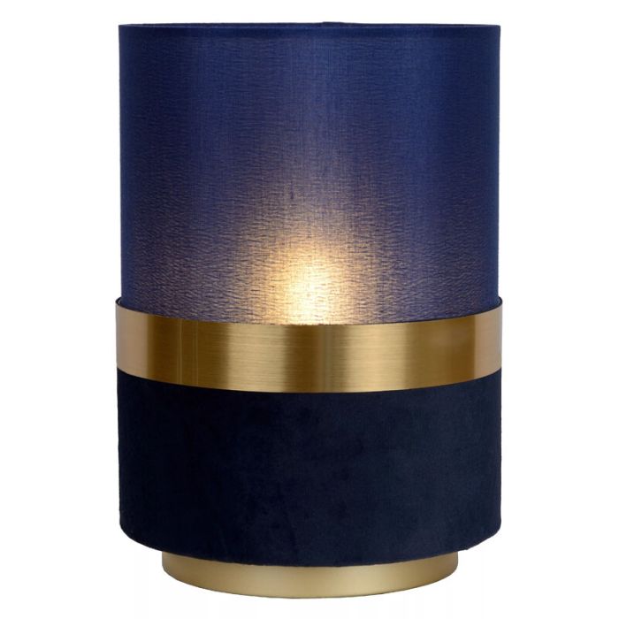 Blauwe retro tafellamp, Tusse, stof