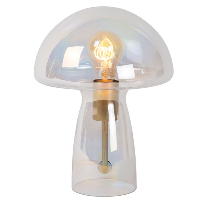 Transparante tafellamp modern, Fungo, met schakelaar