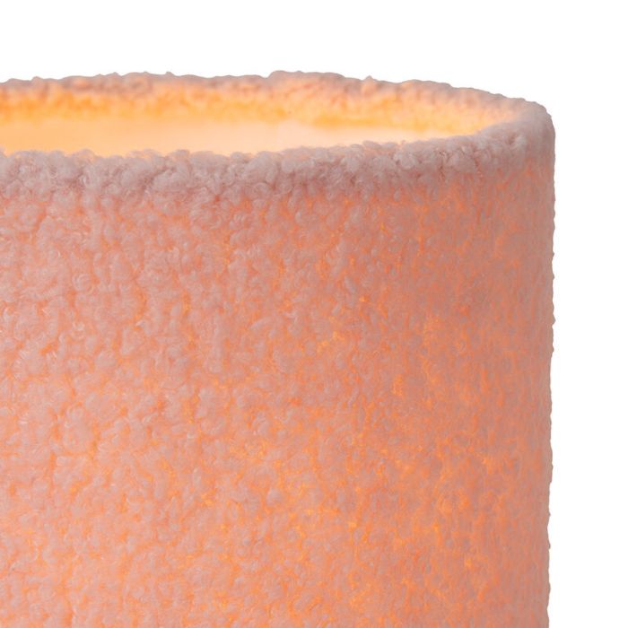 Roze tafellamp vintage, Woolly, met schakelaar