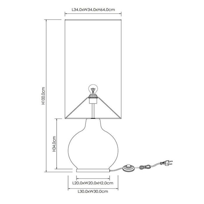 Zwarte vloerlamp retro, Esterad, met schakelaar